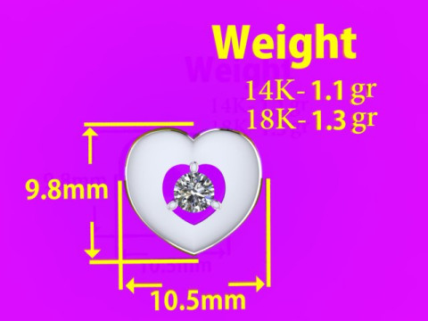 Jewelry pendant heart with diamond 01ct Printable STL 3D Принт Модель