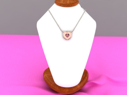 Jewelry pendant heart with diamond 01ct Printable STL 3D Принт Модель
