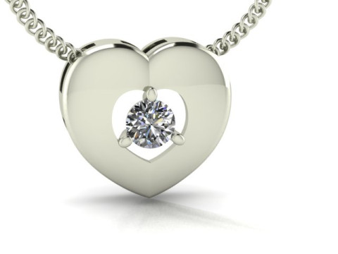 Jewelry pendant heart with diamond 01ct Printable STL 3D Принт Модель
