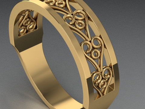 Printable jewelry engagement wedding ring - hearts arourd- STL 3D-printmodel