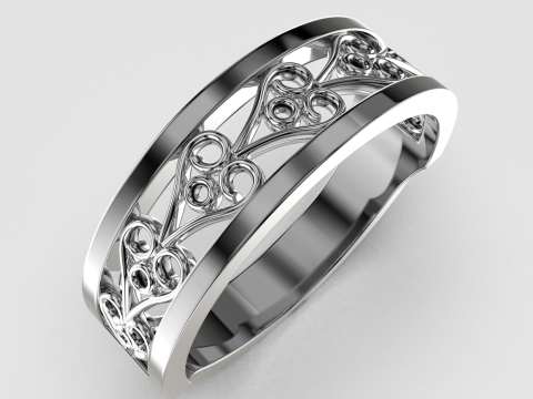 Printable jewelry engagement wedding ring - hearts arourd- STL 3D-printmodel