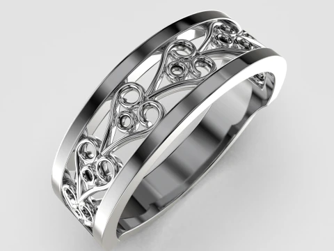 Printable jewelry engagement wedding ring - hearts arourd- STL 3D Print Model