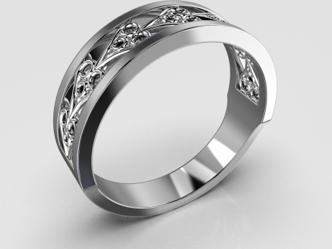 Printable jewelry engagement wedding ring - hearts arourd- STL 3D-printmodel
