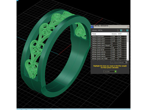 Printable jewelry engagement wedding ring - hearts arourd- STL 3D-printmodel