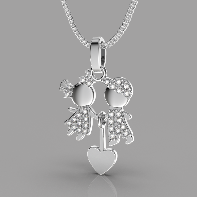 Printable STL jewelry pendant girl and boy 3Dプリントモデル .c4d .max .obj .3ds .fbx .stl .blend 
