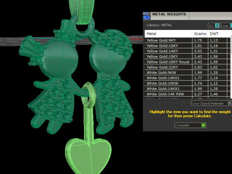 Printable STL jewelry pendant girl and boy 3D Print Model
