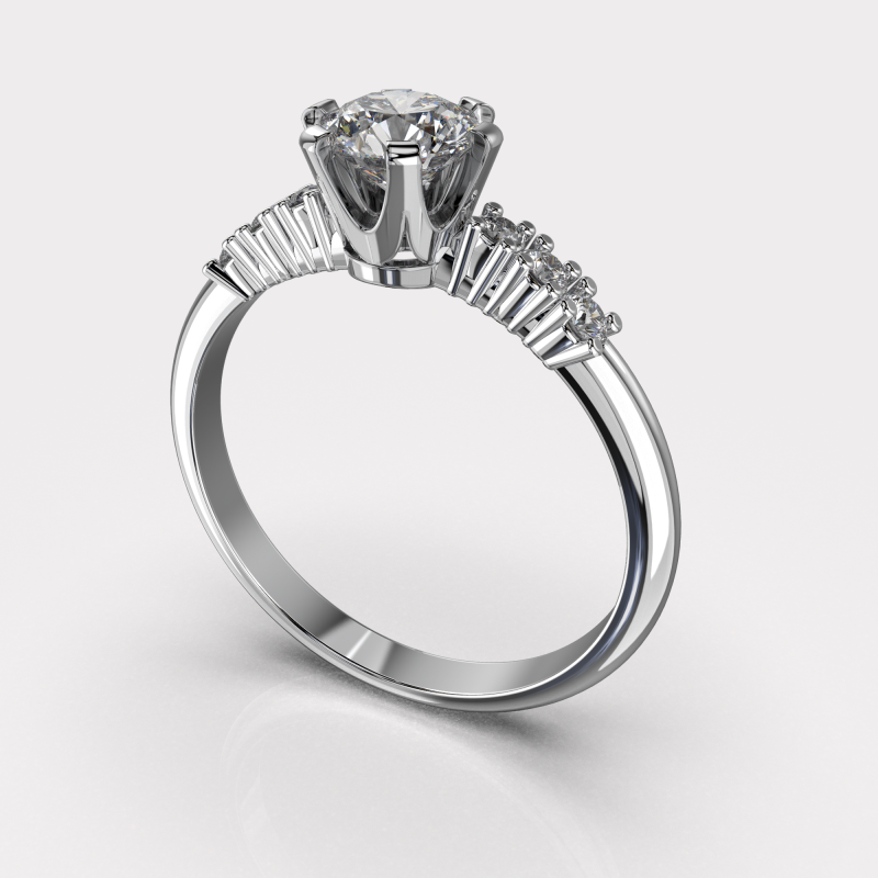 Engagement SOL ring -08ct - printable STL 3D Print Model .c4d .max .obj .3ds .fbx .stl .blend