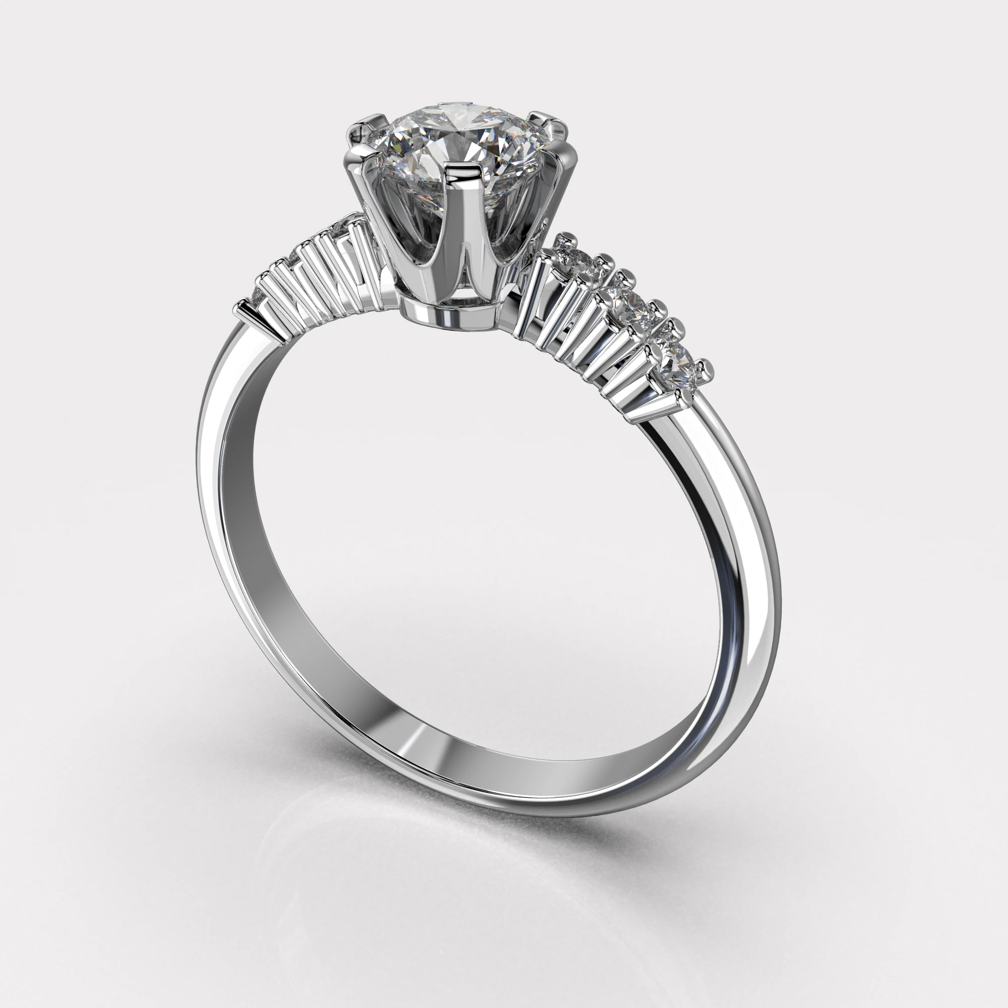 Engagement SOL ring -08ct - printable STL 3D Print Model .c4d .max .obj .3ds .fbx .stl .blend 