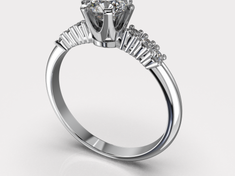 Engagement SOL ring -08ct - printable STL 3D Print Model