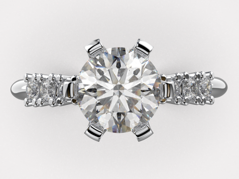 Engagement SOL ring -08ct - printable STL 3D Print Model
