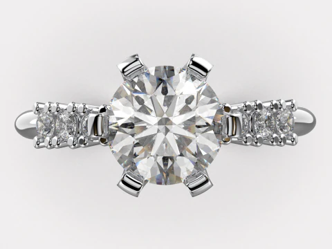 Engagement SOL ring -08ct - printable STL 3D Print Model