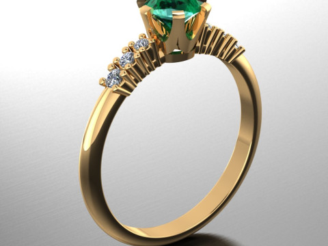 Engagement SOL ring -08ct - printable STL 3D Print Model