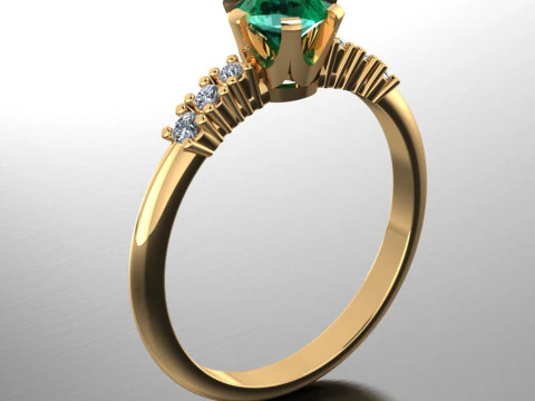 Engagement SOL ring -08ct - printable STL 3D Print Model