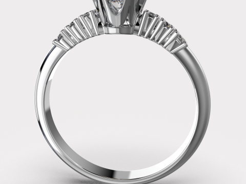 Engagement SOL ring -08ct - printable STL 3D Print Model