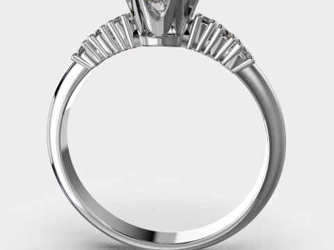 Engagement SOL ring -08ct - printable STL 3D Print Model
