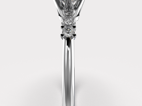 Engagement SOL ring -08ct - printable STL 3D Print Model