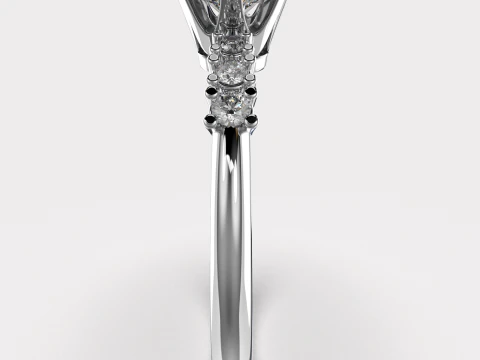 Engagement SOL ring -08ct - printable STL 3D Print Model