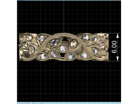 Printable wedding band features an organic flowery shape 3D Print Model