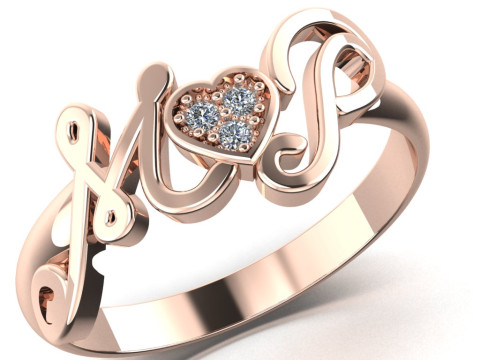 PRINTABLE WEDDING RING HEART M love P 3D Принт Модель