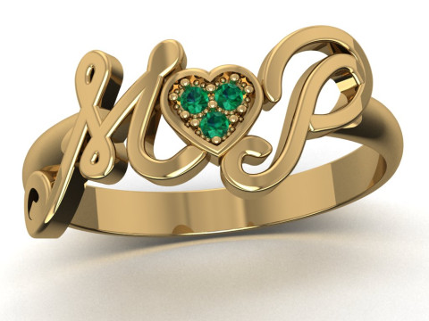 PRINTABLE WEDDING RING HEART M love P 3D प्रिंट मॉडल