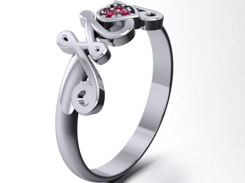 PRINTABLE WEDDING RING HEART M love P 3D प्रिंट मॉडल