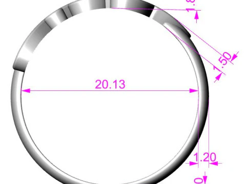 PRINTABLE WEDDING RING HEART M love P 3D Print Model