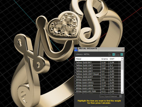 PRINTABLE WEDDING RING HEART M love P 3D प्रिंट मॉडल