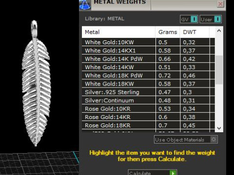 Jewelry pendant feather for bracelet or necklace or earrings - Printable STL 3D 打印模型
