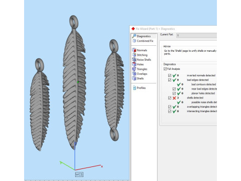 Jewelry pendant feather for bracelet or necklace or earrings - Printable STL 3D 打印模型