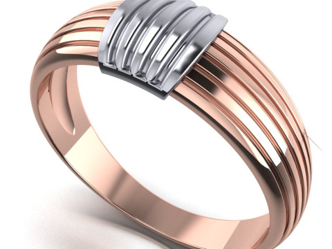 PRINTABLE WOMANS RING two colors not stones 3D Print Model