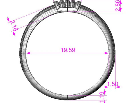 PRINTABLE WOMANS RING two colors not stones 3D Print Model