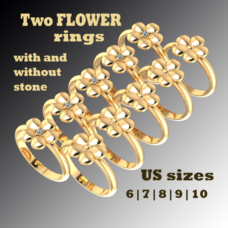 Jewelry FLOWER ring - Printable STL 3D Print Model .c4d .max .obj .3ds .fbx .stl .blend 