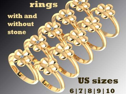 Jewelry FLOWER ring - Printable STL 3Dプリントモデル