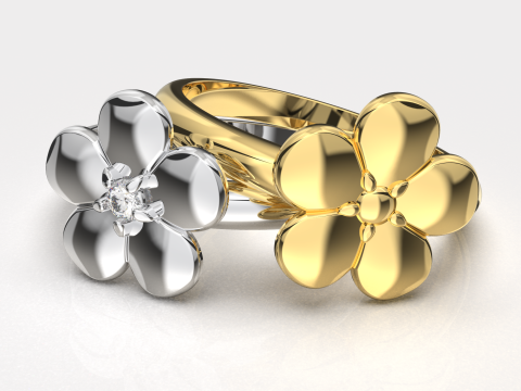 Jewelry FLOWER ring - Printable STL 3D Print Model