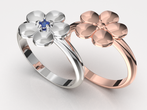 Jewelry FLOWER ring - Printable STL 3D Print Model