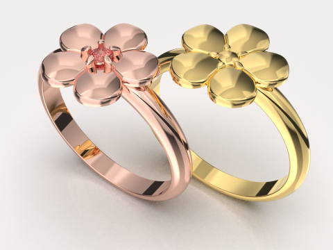 Jewelry FLOWER ring - Printable STL 3D Print Model