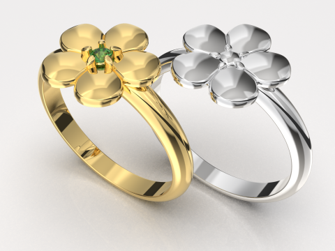Jewelry FLOWER ring - Printable STL 3D Print Model