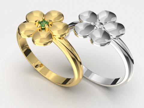 Jewelry FLOWER ring - Printable STL 3D Print Model