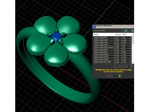 Jewelry FLOWER ring - Printable STL 3D Print Model