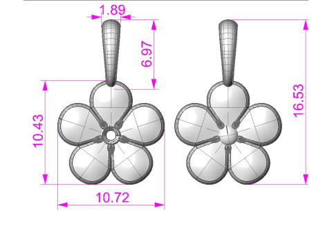 Jewelry FLOWER pendant - Printable STL 3D Print Model