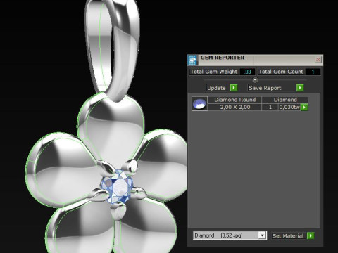 Jewelry FLOWER pendant - Printable STL 3D Print Model