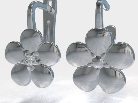 Jewelry two FLOWER earrings - Printable STL 3D Print Model