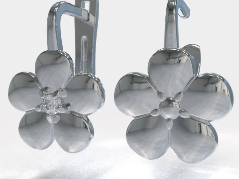 Ювелирные изделия две серьги ЦВЕТОК - STL для печати 3D Принт Модель