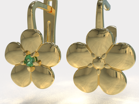 Jewelry two FLOWER earrings - Printable STL 3D Print Model