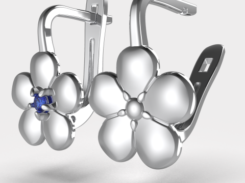 Jewelry two FLOWER earrings - Printable STL 3D Print Model
