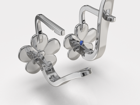 Jewelry two FLOWER earrings - Printable STL 3D Print Model