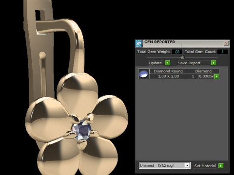Jewelry two FLOWER earrings - Printable STL 3D Print Model
