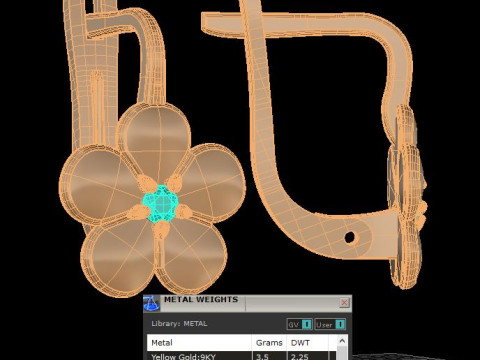 Jewelry two FLOWER earrings - Printable STL 3D Print Model
