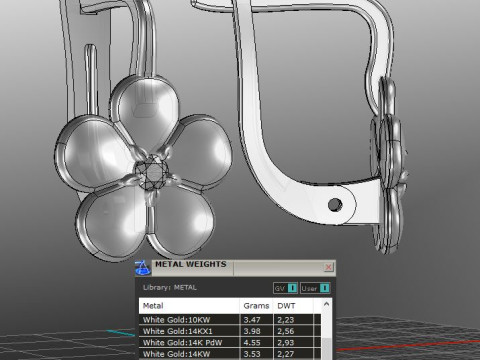 Jewelry two FLOWER earrings - Printable STL 3D Print Model