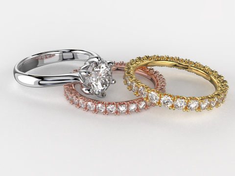 Engagement SOL and two wedding rings - printable STL Model Cetak 3D